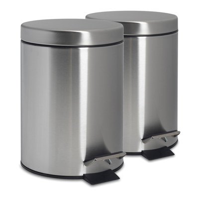 Harbour Housewares - Round Bathroom Pedal Bins