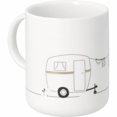 Hobby Porcelain Mug With Camping Graphic