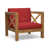 Teak Frame / Red Cushion