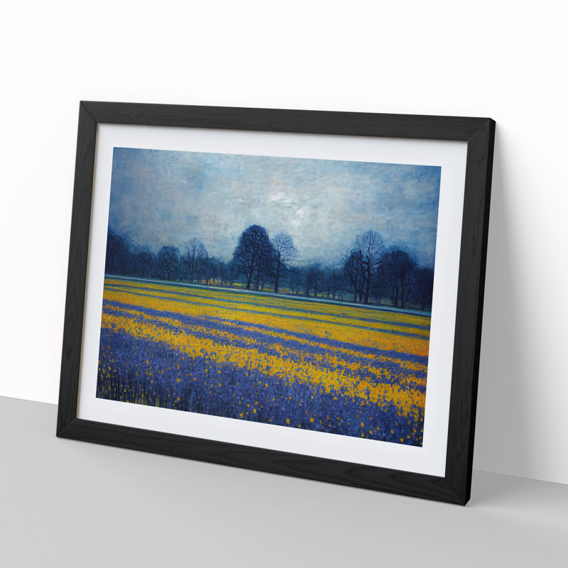 Ravishing Bluebell Field - Single Picture Frame Print, 46cm H x 64cm W x 2cm D, Black Framed