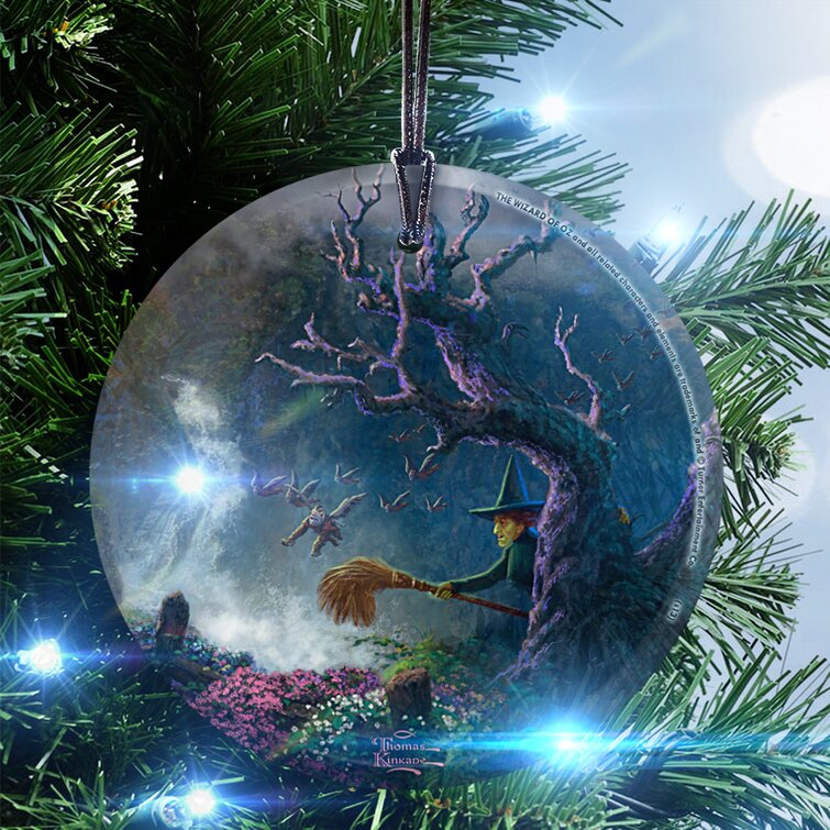 Thomas Kinkade Glass Holiday Shaped Ornament