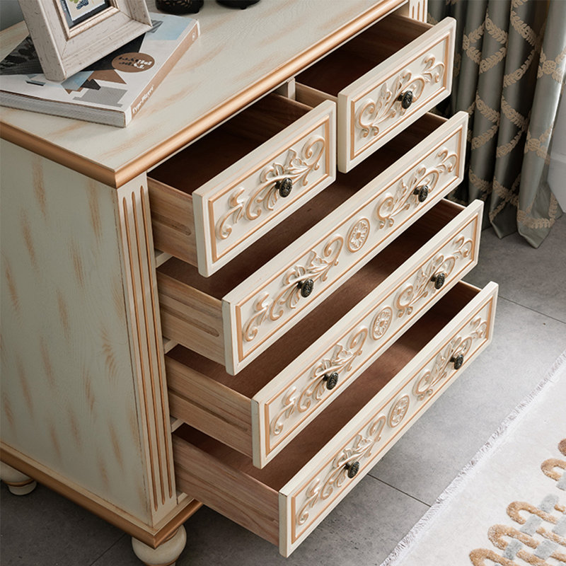 American style multi-function drawer accent chest, Off-White