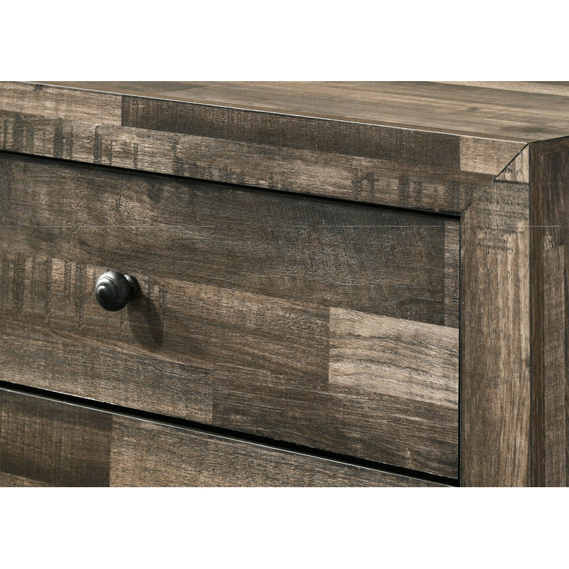Commode de rangement rustique à quatre tiroirs pour chambre à coucher, Gris / brun rustique