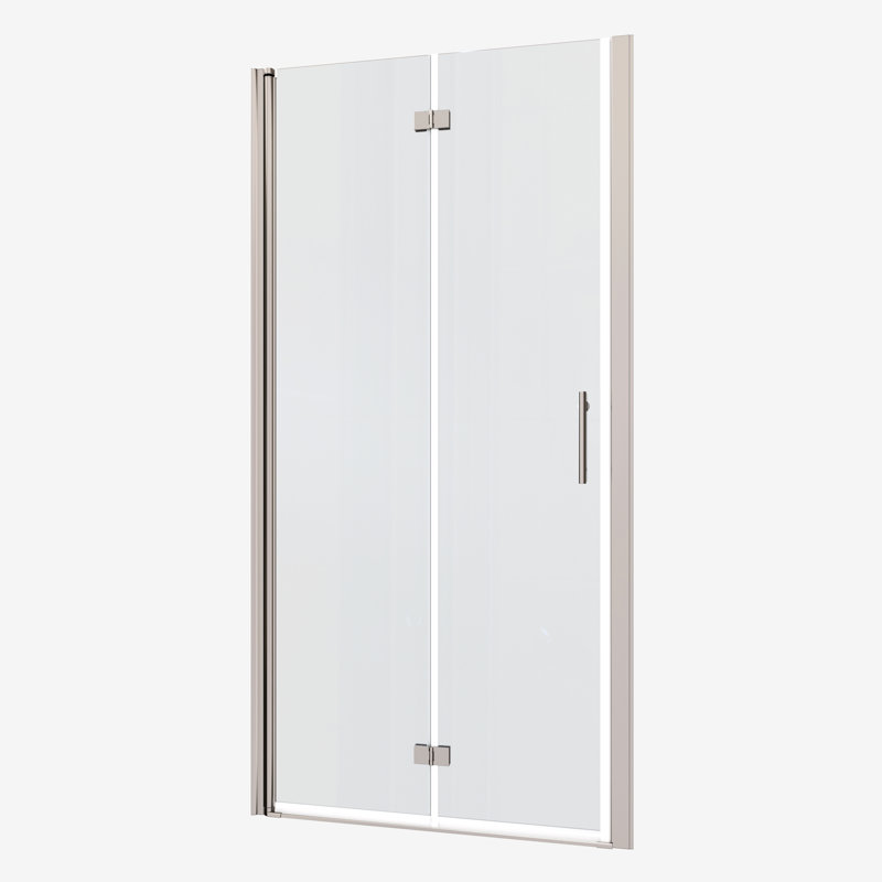 Bathroom Pivot Glass Door - 1/4" Tempered, 72" High, Easy Install 8" Stainless Steel Handle Shower Tempered Glass, Height