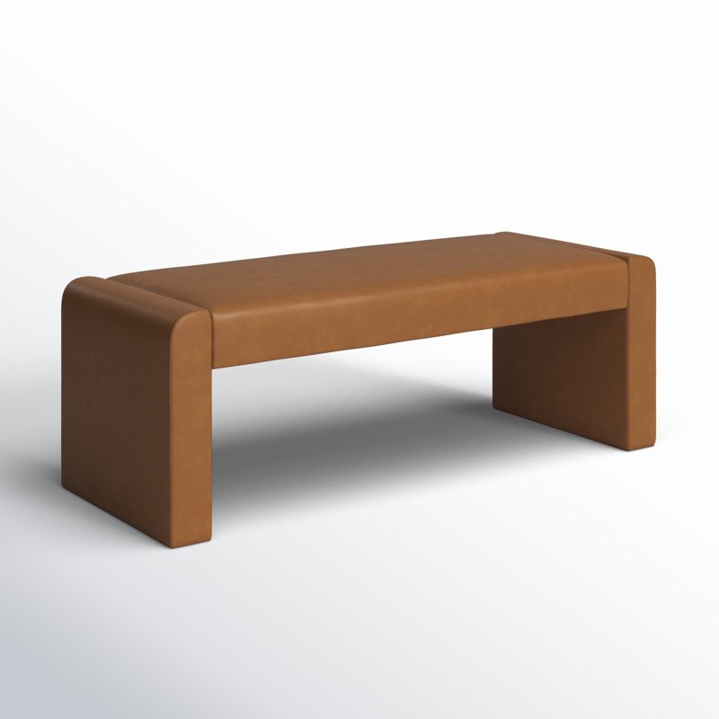 Wagenen 47" Upholstered Bench, Brown Faux Leather
