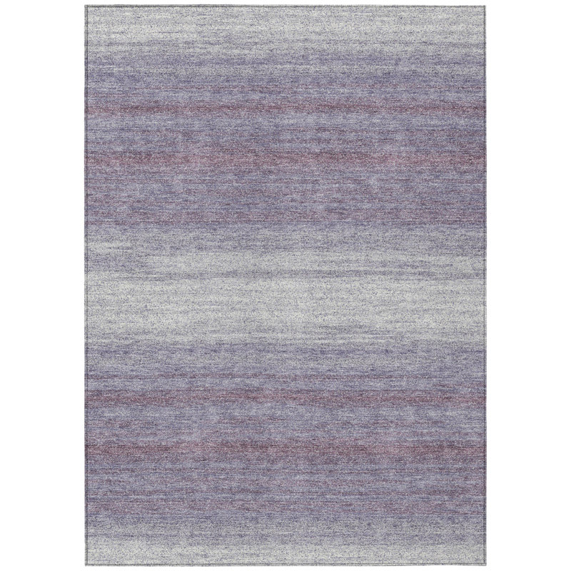 Tapis intérieur lavable abstrait lavande et ivoire 10 pi x 14 pi