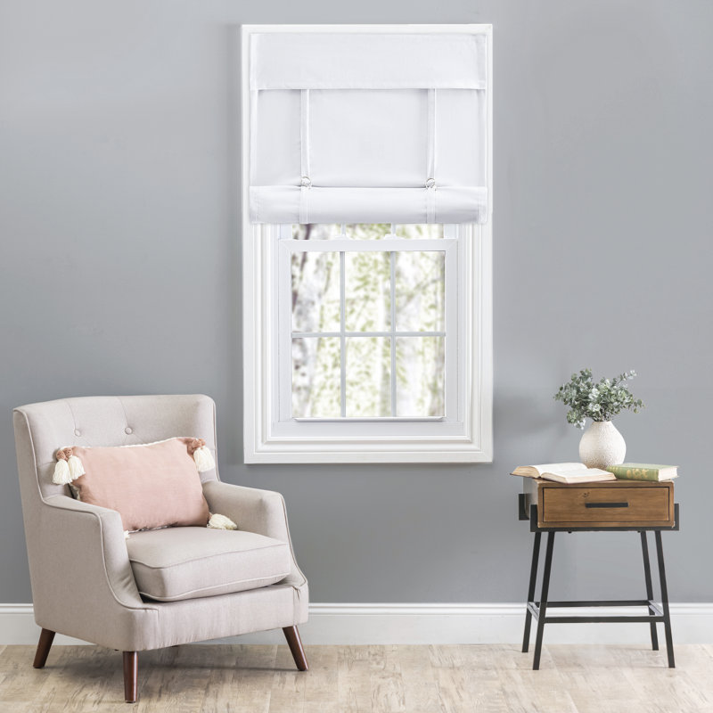 Rideau romain semi-diaphane, L 40 po x L 64 po, Blanc