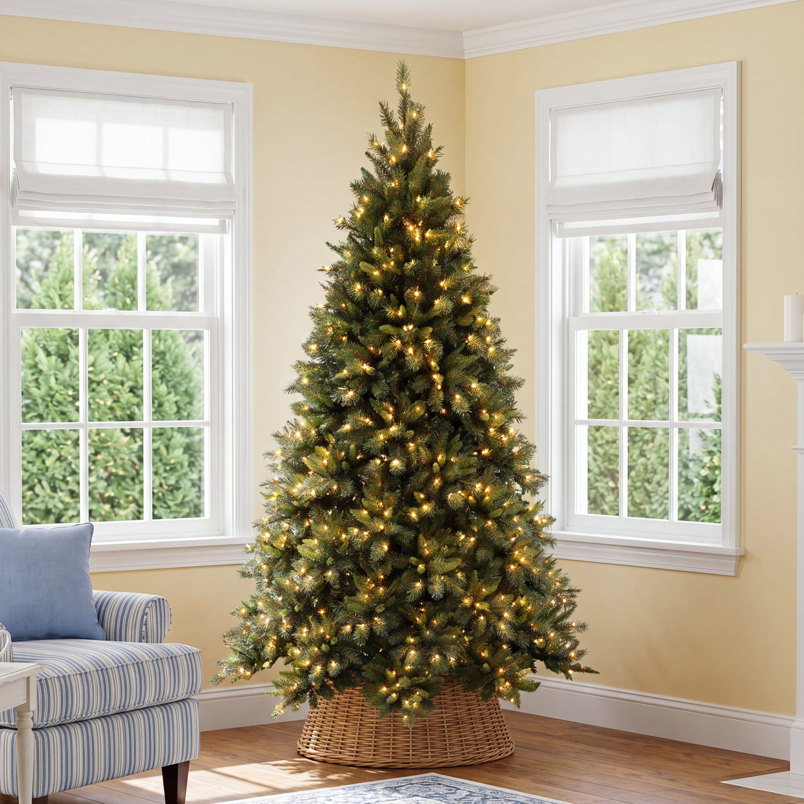 Pre-Lit Fir Christmas Tree, 90" H