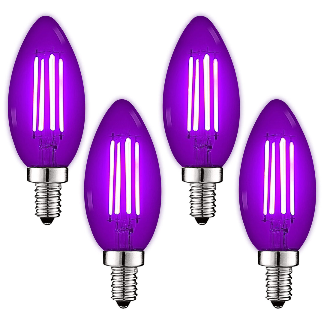 4.5 Watt (40 Watt Equivalent), B11 LED Candle Bulb, Colored Light Bulb, E12/Candelabra Base Luxrite