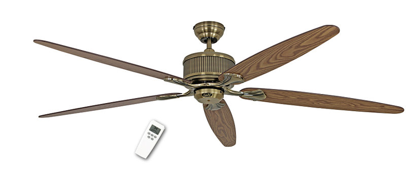 Allman 180cm Ceiling Fan, Antique Brass