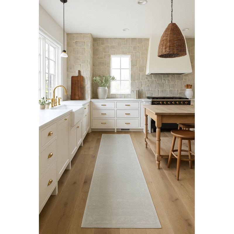 Rug Branch Oli 2' x 6' (2'3" x 5'11") Grey/Beige Abstract Indoor Runner Rug, Contemporary, Low Pile, Stain-Resistant Hallway Carpet - Entryway, Mudroom, Bedroom, and Kitchen