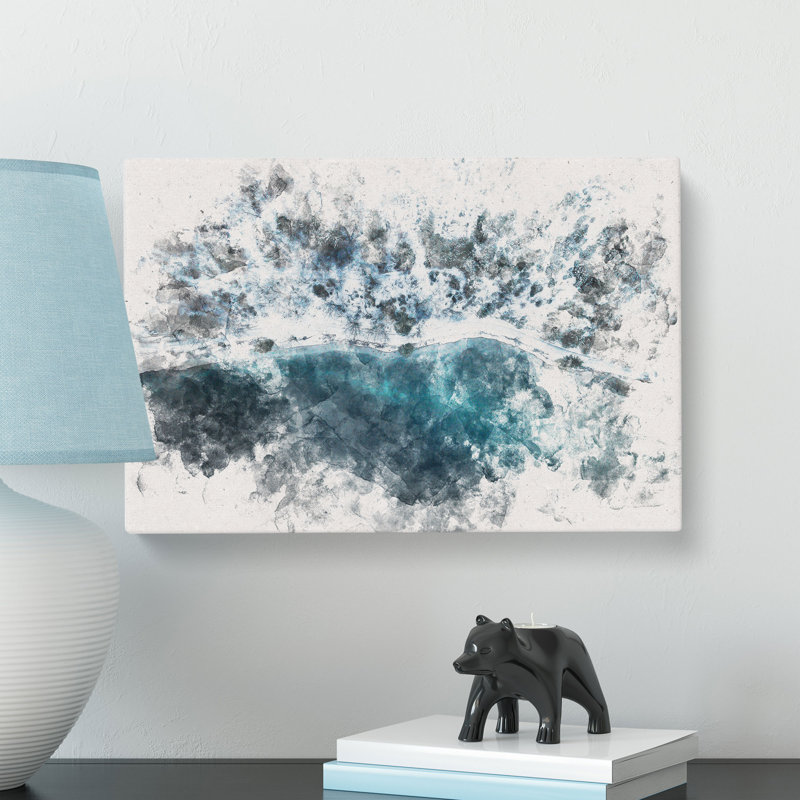 Winter Forest by a Lake in Germany - Wrapped Canvas, 50cm H x 76cm W x 3cm D