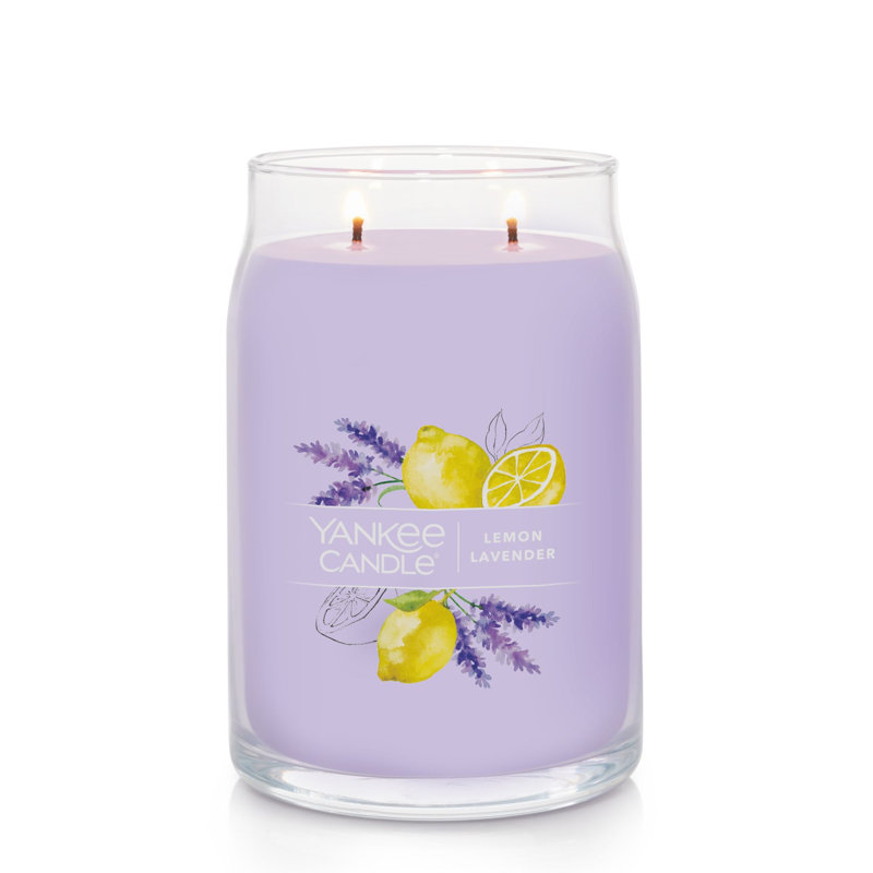 Large Lemon Lavender Scented Soy Jar Candle