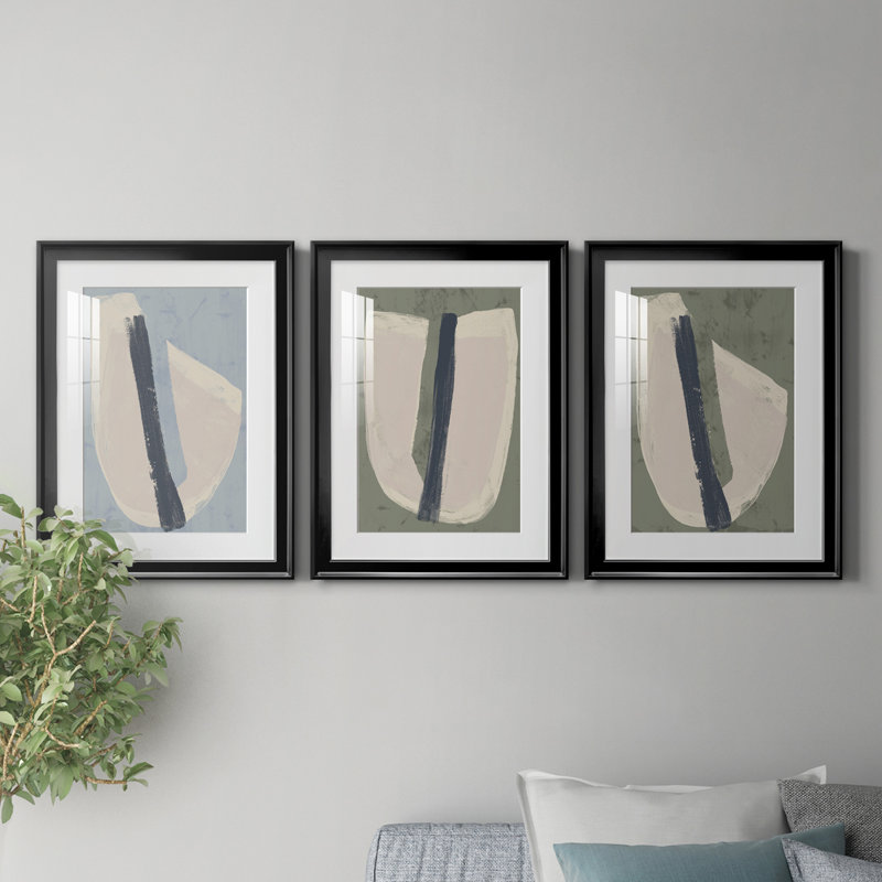 Papier découpé II - ensemble de 3 cadres photo, Cadre noir, H 42,5 po x l 91,5 po x P 1 po