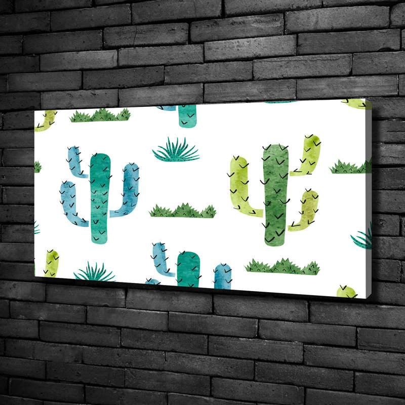 cacti 1 Piece Wrapped Canvas Wall Art, 50cm H x 100cm W, Canvas