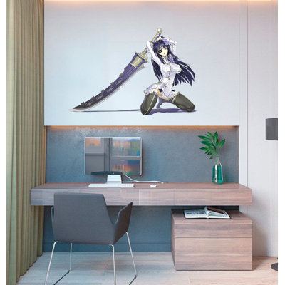 Anime Warrior Girl Decal Anime Warrior Girl Sticker Anime Warrior Girl Wall Decor