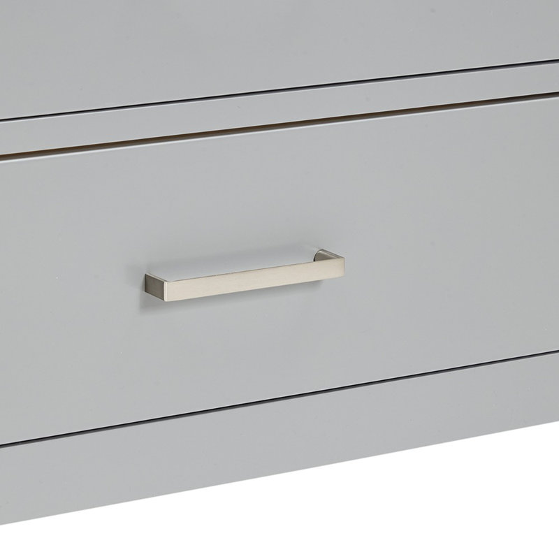 73'' W Double Vanity, Brushed Nickel, Gray, Pure White Quartz