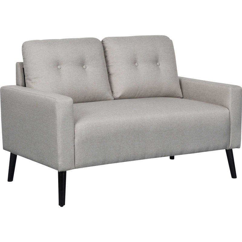 Ratcliffe Upholstered 55'' Loveseat, Beige/Light Gray