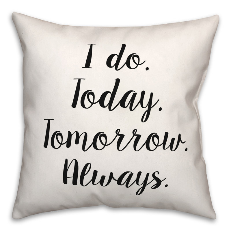 Coussin décoratif noir et blanc I Do