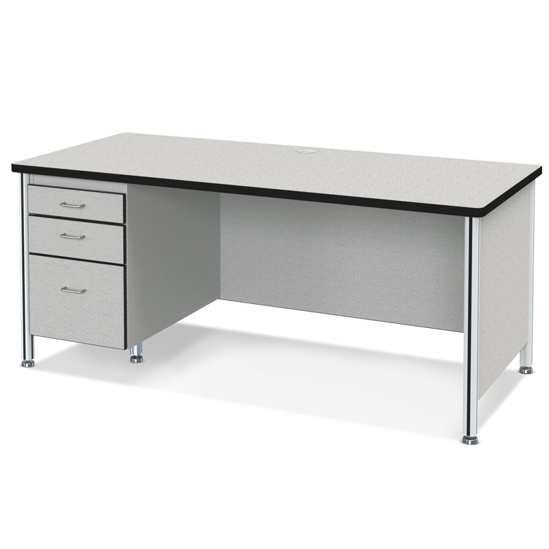 Bureau pour enseignant de 66 po avec 2 piédestaux Berries®, Noir, 66 po, Double piédestal
