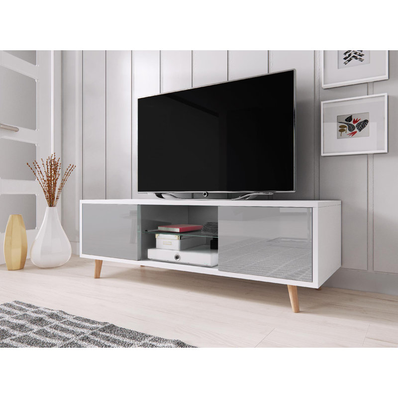Sugden Unfinished TV Stand for TVs up to 70", Grey/White