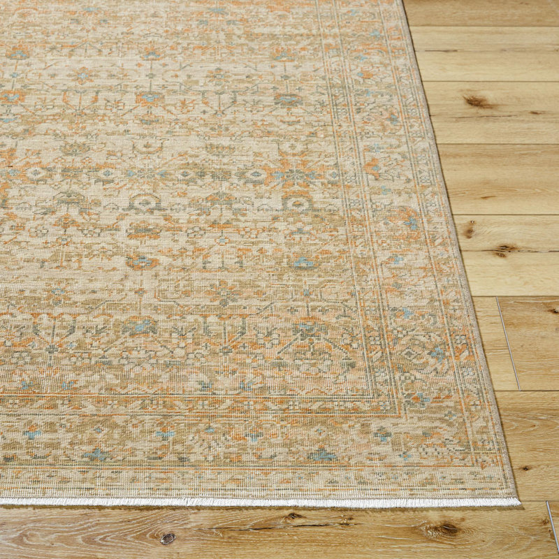 Handcrafted Wool Rectangular Area Rug in Tan and Taupe