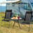 2 Pieces Portable Patio Folding Chairs With Headrests Adjust