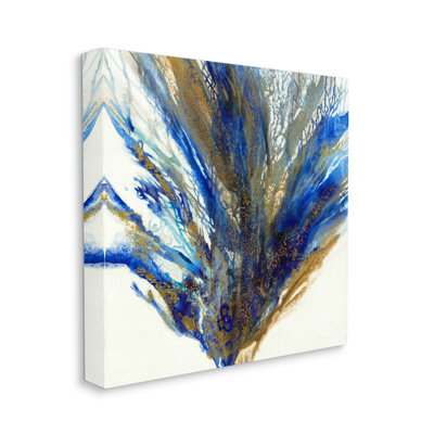 «Abstract Coral Burst Nautical Blue Brown Expression» par Liz Jardine - Peinture sur toile