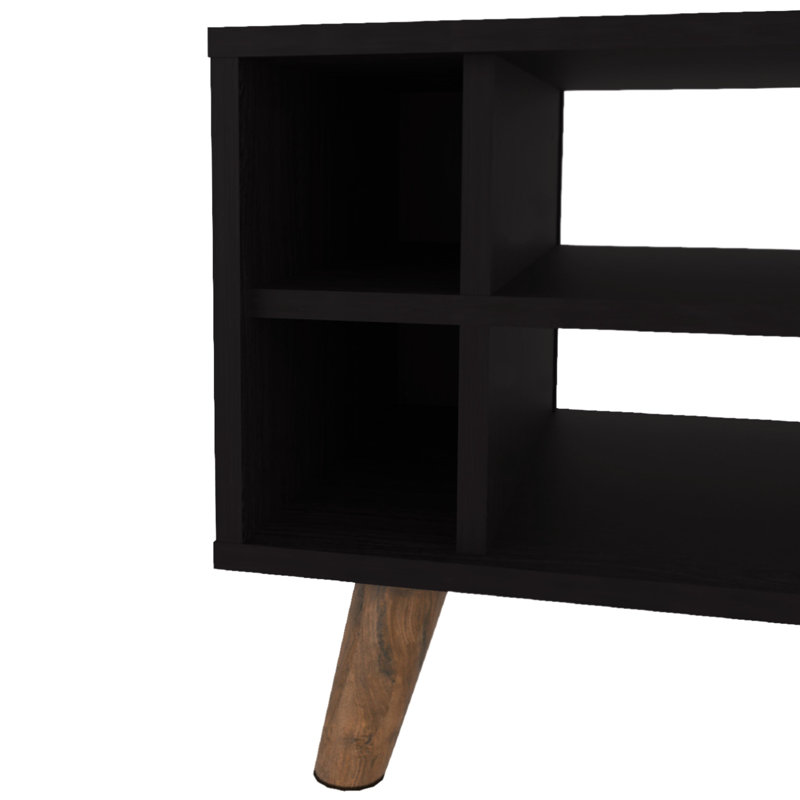 Table basse avec rangement à 2 bouteilles et espace ouvert pour les salons de décoration classiques et polyvalents, 17,75 pouces de hauteur avec finition, mélange décoratif moderne et transitionnel, surface large de 47,25 po