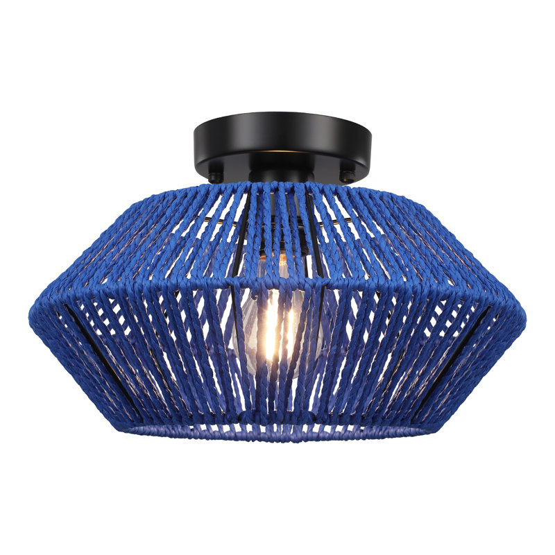Tamoa Semi Flush Mount, Black, Blue