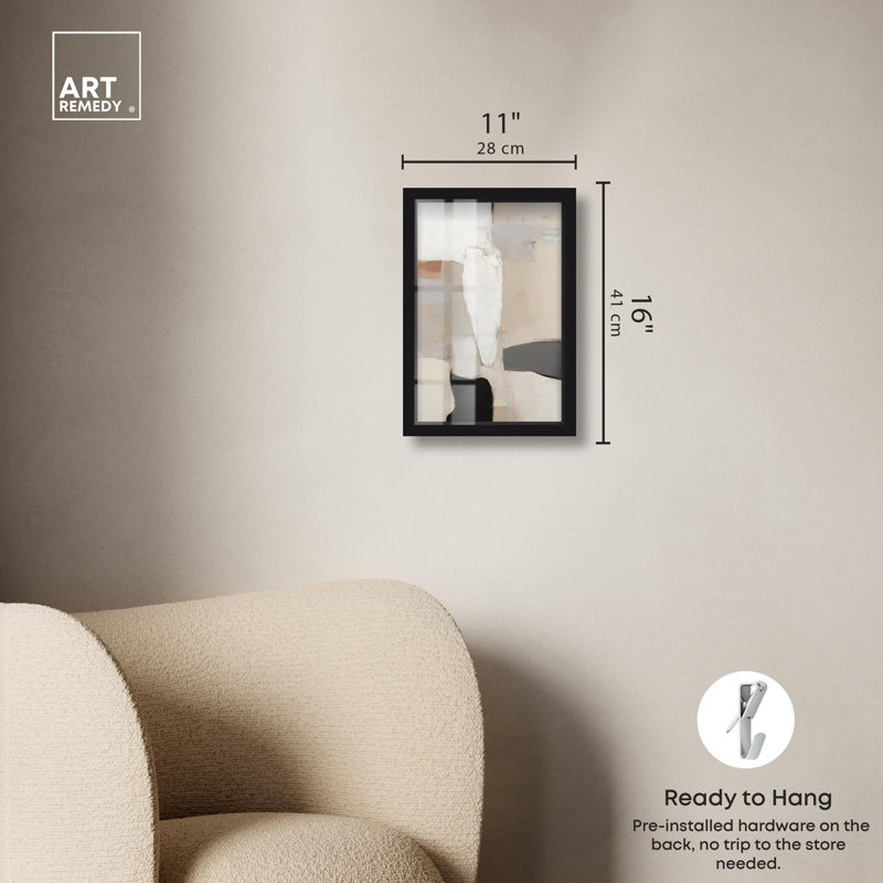«Antique Wall II Modern Decor Shadowbox» par Art Remedy, Noir, H 16 po x l 11 po