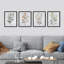 «Green Wildflowers Floral Botanical», ensemble de 4 reproductions de cadres photo simples-97782264-97782267
