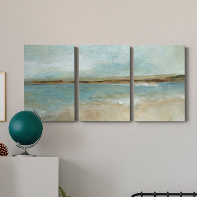 Plage solitaire - Toile tendue avec châssis de qualité supérieure - Prêt à être accroché