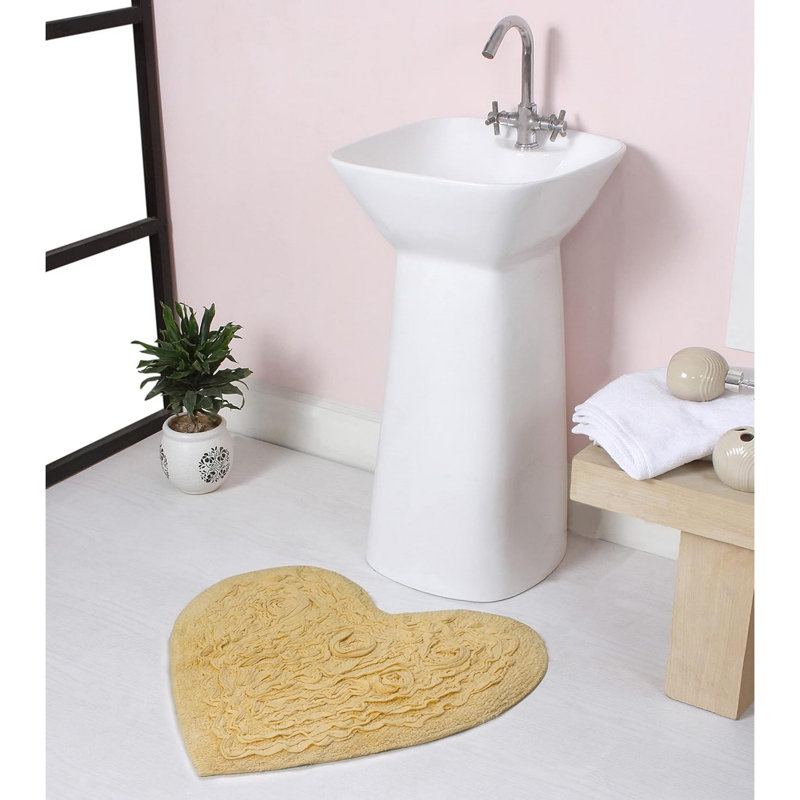 Tapis de salle de bain, Jaune, L 25 po x L 25 po