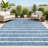 London Berber Stripe Blue/Ivory Indoor/Outdoor Rug-222765309