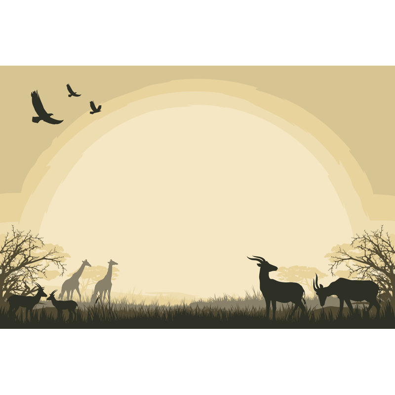 African Safari Background by Chuvipro - Wrapped Canvas Print, 61cm H x 91cm W