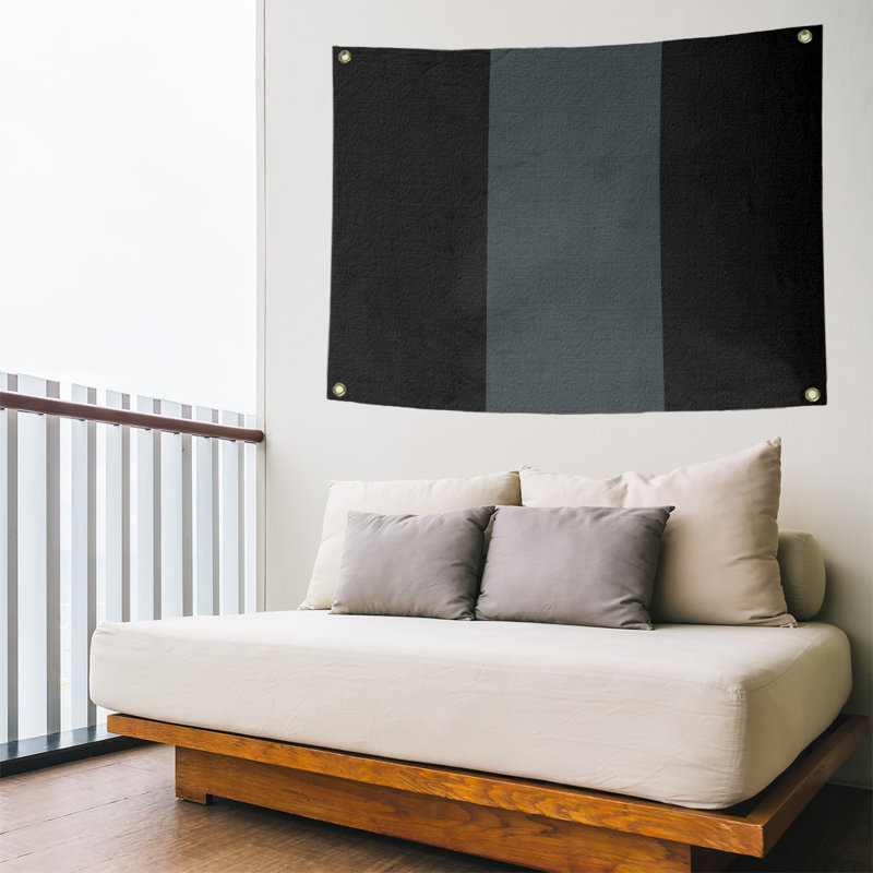Tapisserie de polyester Las Vegas, H 26 po x l 36 po x P 1 po, Noir / gris acier / noir