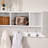 Entryway Wall Mounted Coat Rack With 4 Dual Hooks Living Room Wooden Storage Shelf-619019779