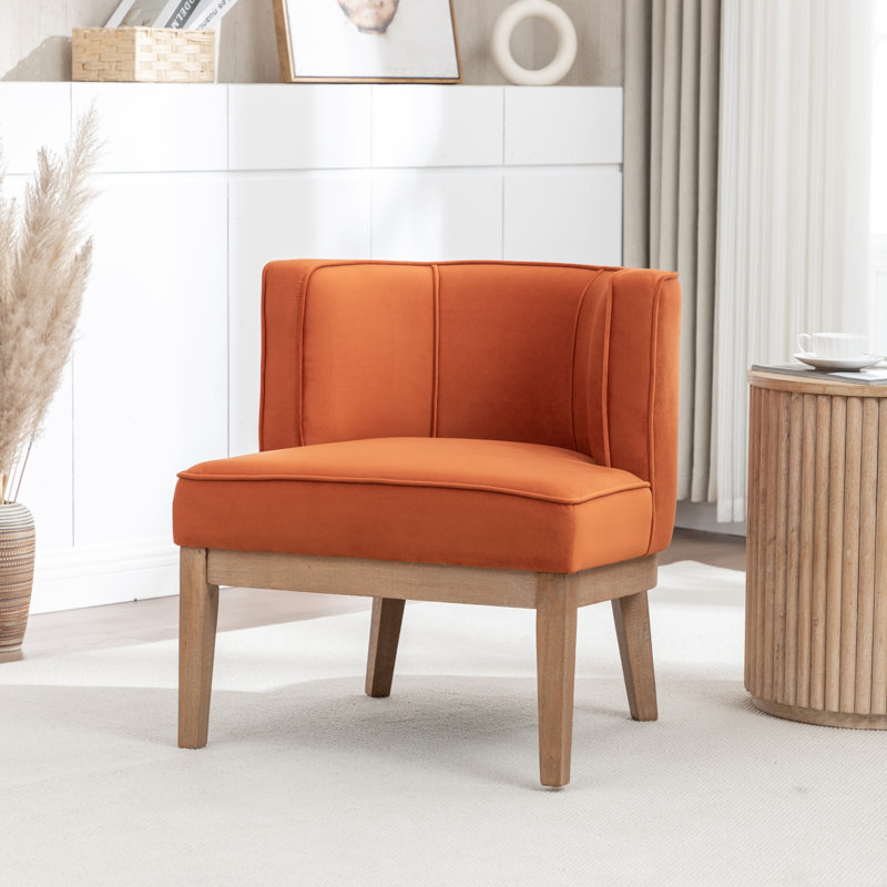 Karoll Upholstered Barrel Chair, Jacinth Velvet, 1