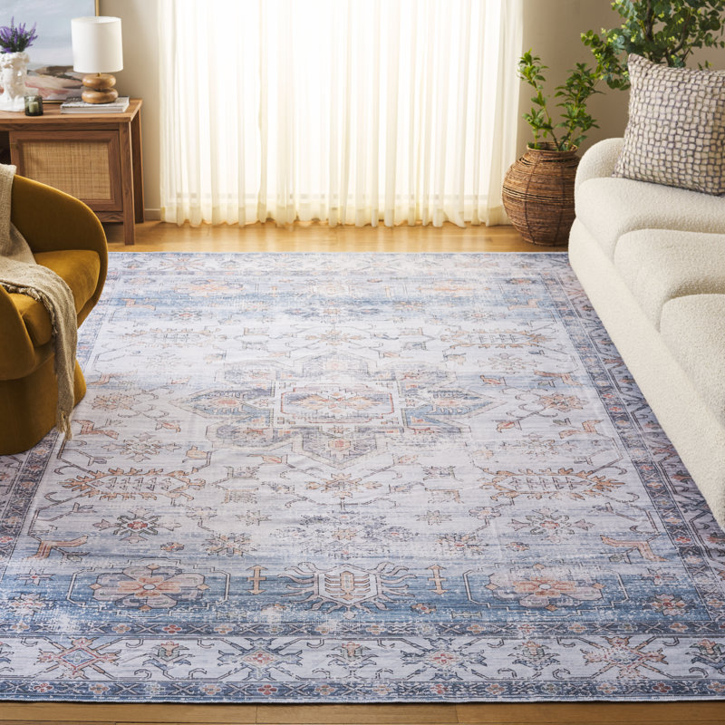 Tapis Arizona 128 bleu clair / ivoire, Rectangle 9 pi x 12 pi