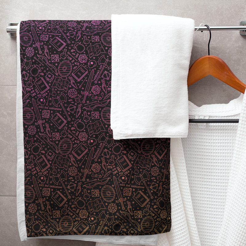 Serviette de bain classique, Rose / dégradé orange