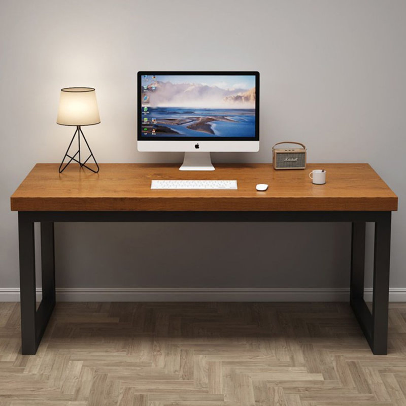 Bureau d'écriture rectangulaire en bois massif noyer, H 29,53 po x l 55,12 po x P 23,62 po