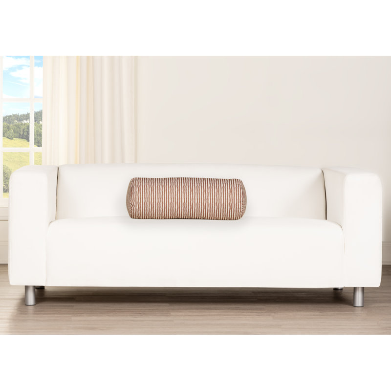 Coussin décoratif à rayures cinétiques, Rust, Traversin 39 po x 8 po, Polyfill