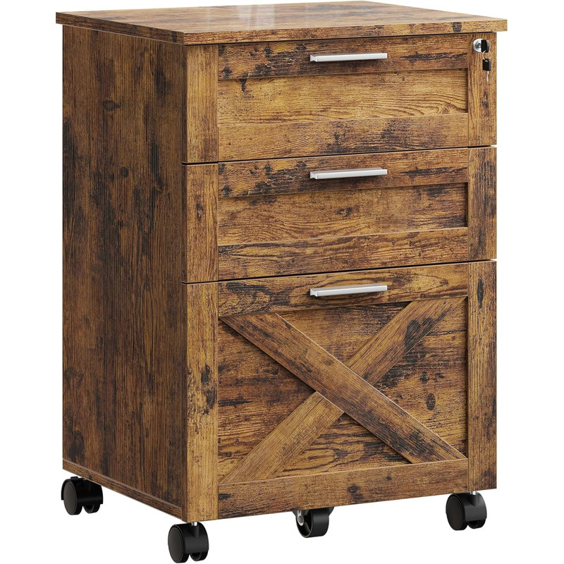 48cm Wide 3 -Drawer File Cabinet, Brown
