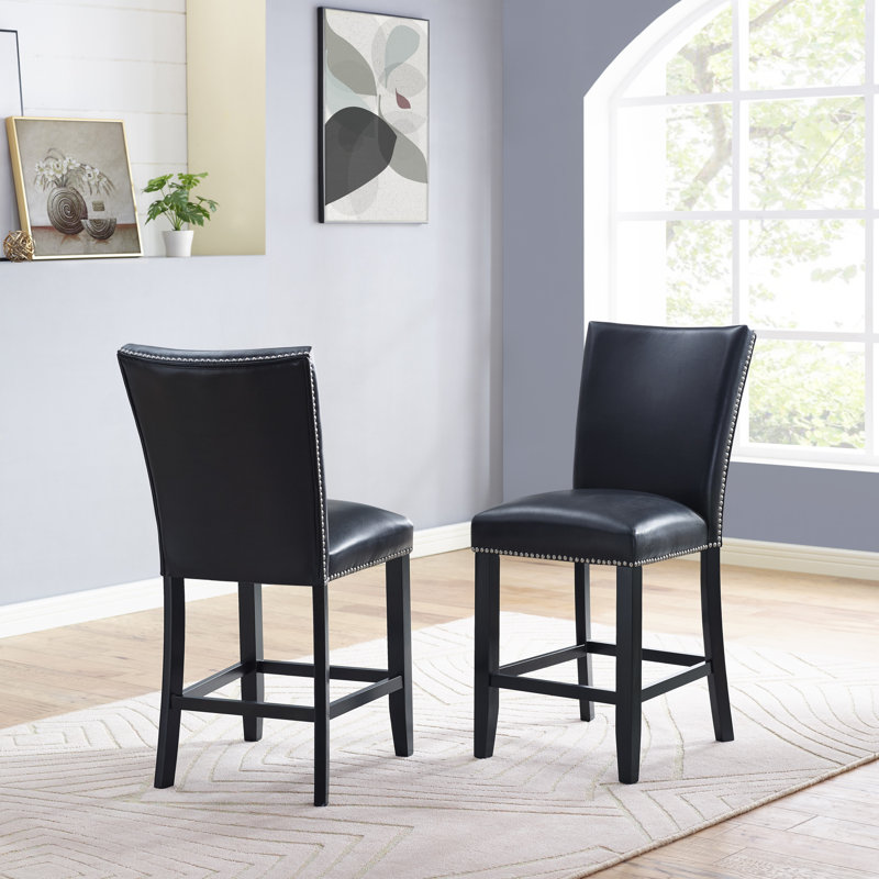 Tabouret de comptoir 24 po Anxhela, Noir