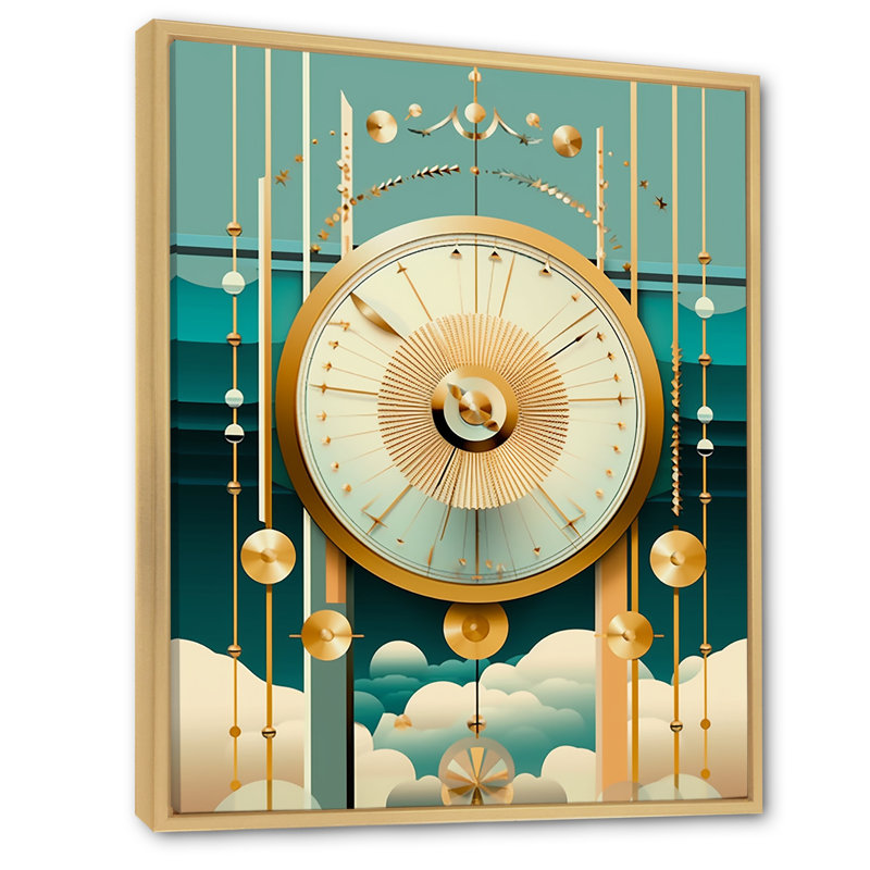 Impression sur toile, "Timelessness future géométrie", H 44 po x l 34 po x P 1,5 po, Cadre naturel flottant
