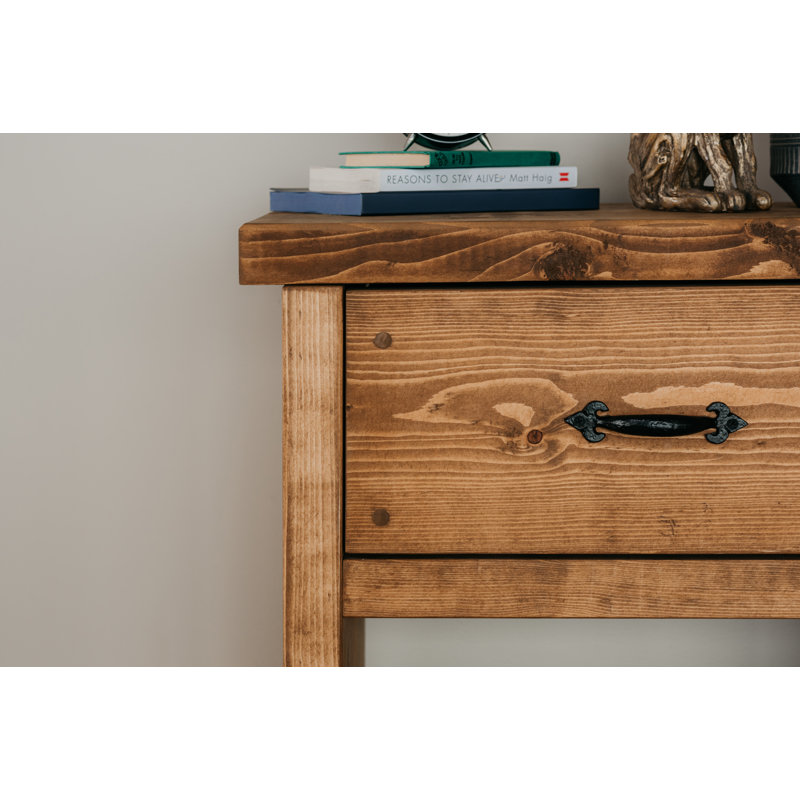 Dakota 60cm W Solid Wood Bedside Table, Jacobean