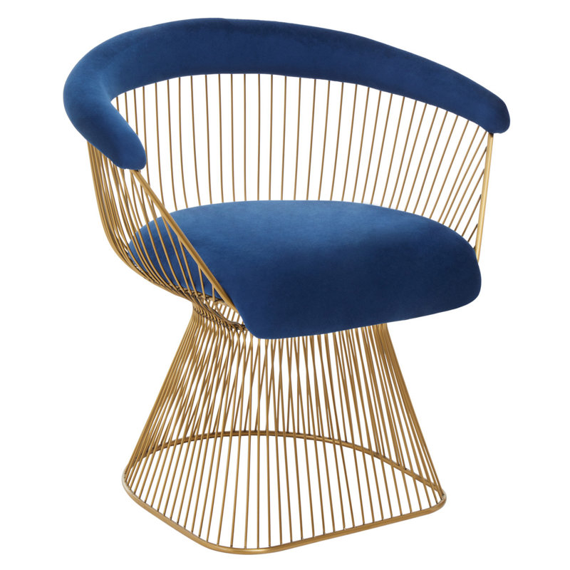 Kimber Upholstered Armchair, Gold, Blue