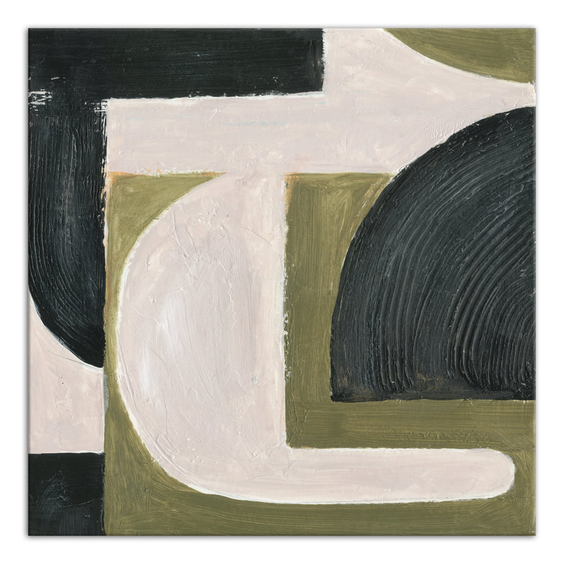 Abstrait avec reproduction de peinture acrylique verte, Toile tendue, H 30 po x l 30 po, Sans cadre