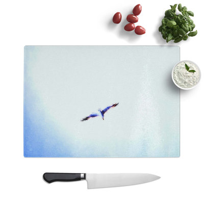 Glass Flying Seagull Abstract Art Chopping Board